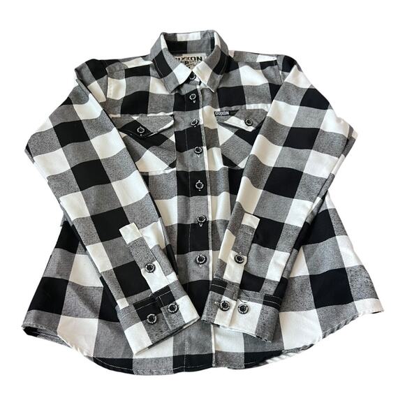 Dixxon Flannel The Gringo Plaid Long Sleeve Button Down Shirt Women Size M - Picture 1 of 8
